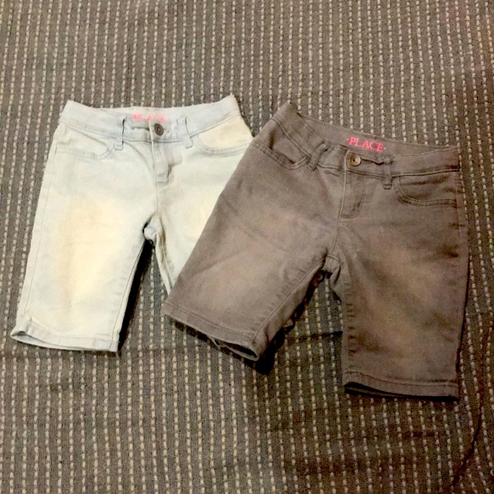 long shorts - color - grey and light blue.
